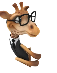 Gigi mit Anzug und Brille